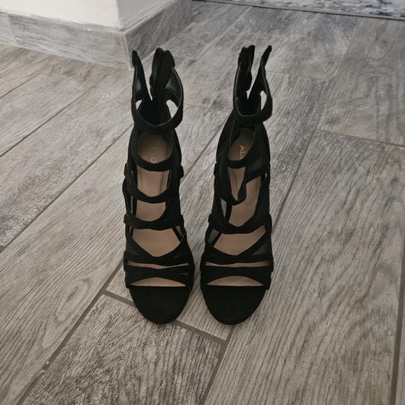 ALDO coppolino gladiator black mesh high heels - Picture 3 of 7